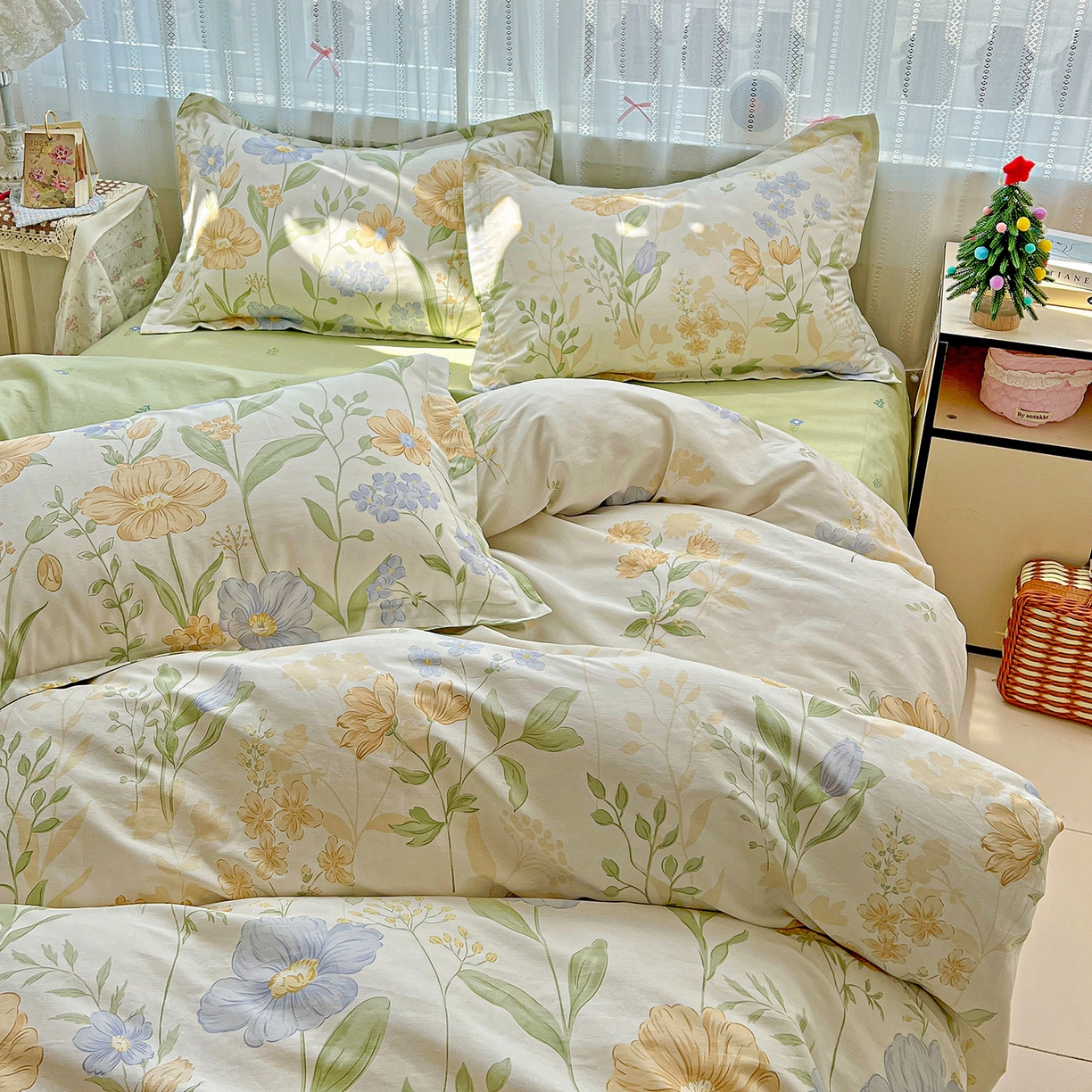 91家纺网 家纺一手货源 找家纺 依庭 2025春夏新款12868全棉纯棉印花卡通系列单被套 被套单件 灯火阑珊