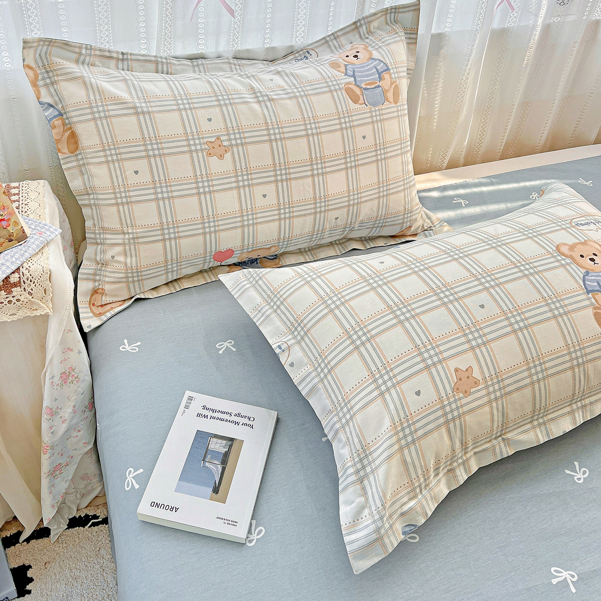 91家纺网 家纺一手货源 找家纺 依庭 2025春夏新款12868全棉纯棉印花卡通系列单被套 被套单件 浮云初梦