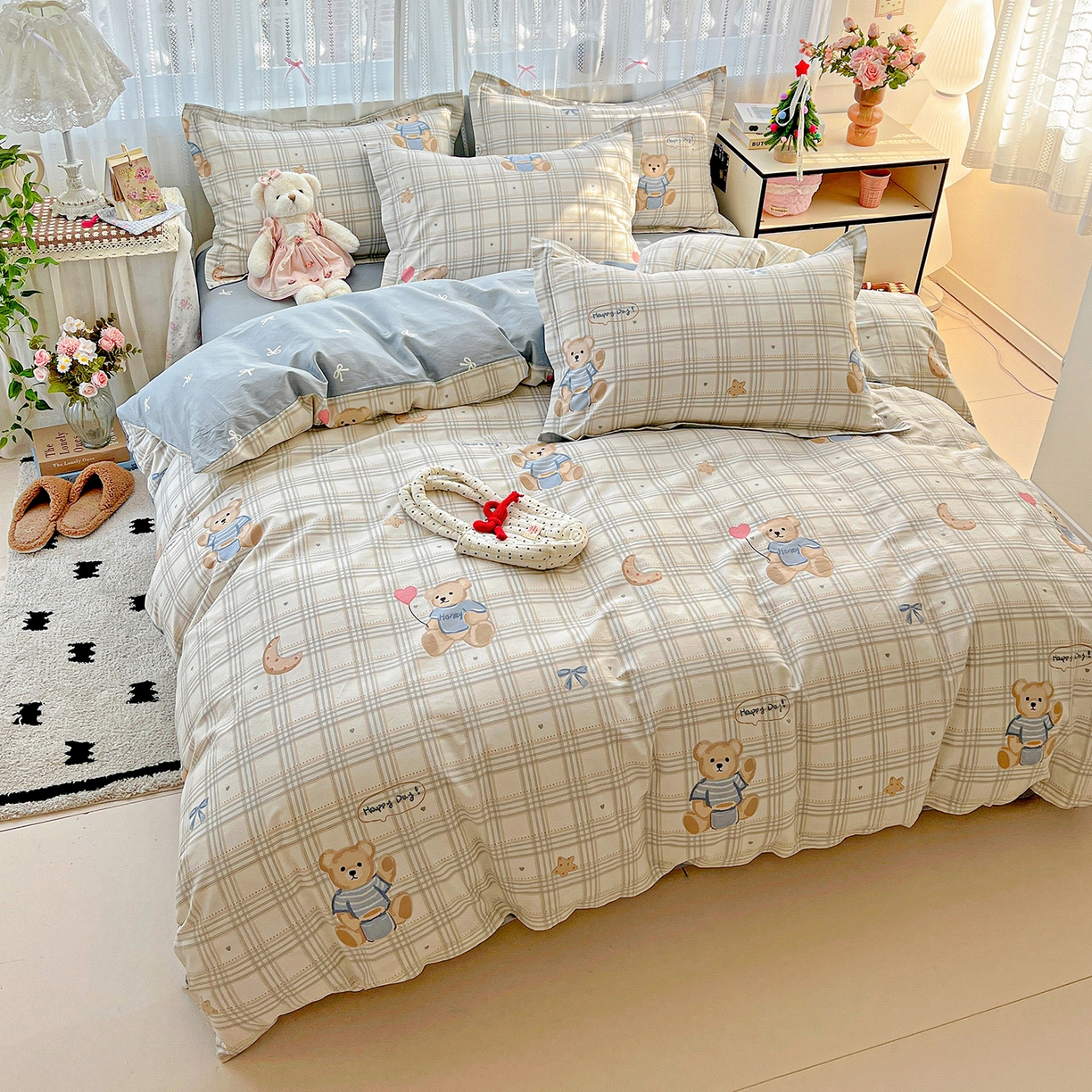 91家纺网 家纺一手货源 找家纺 依庭 2025春夏新款12868全棉纯棉印花卡通系列单被套 被套单件 浮云初梦