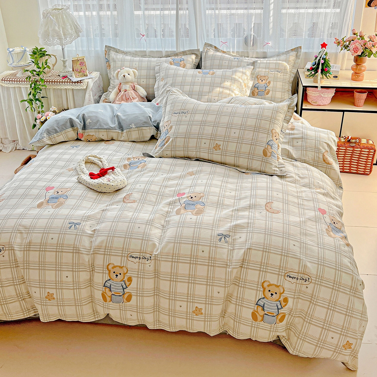 91家纺网 家纺一手货源 找家纺 依庭 2025春夏新款12868全棉纯棉印花卡通系列单被套 被套单件 浮云初梦