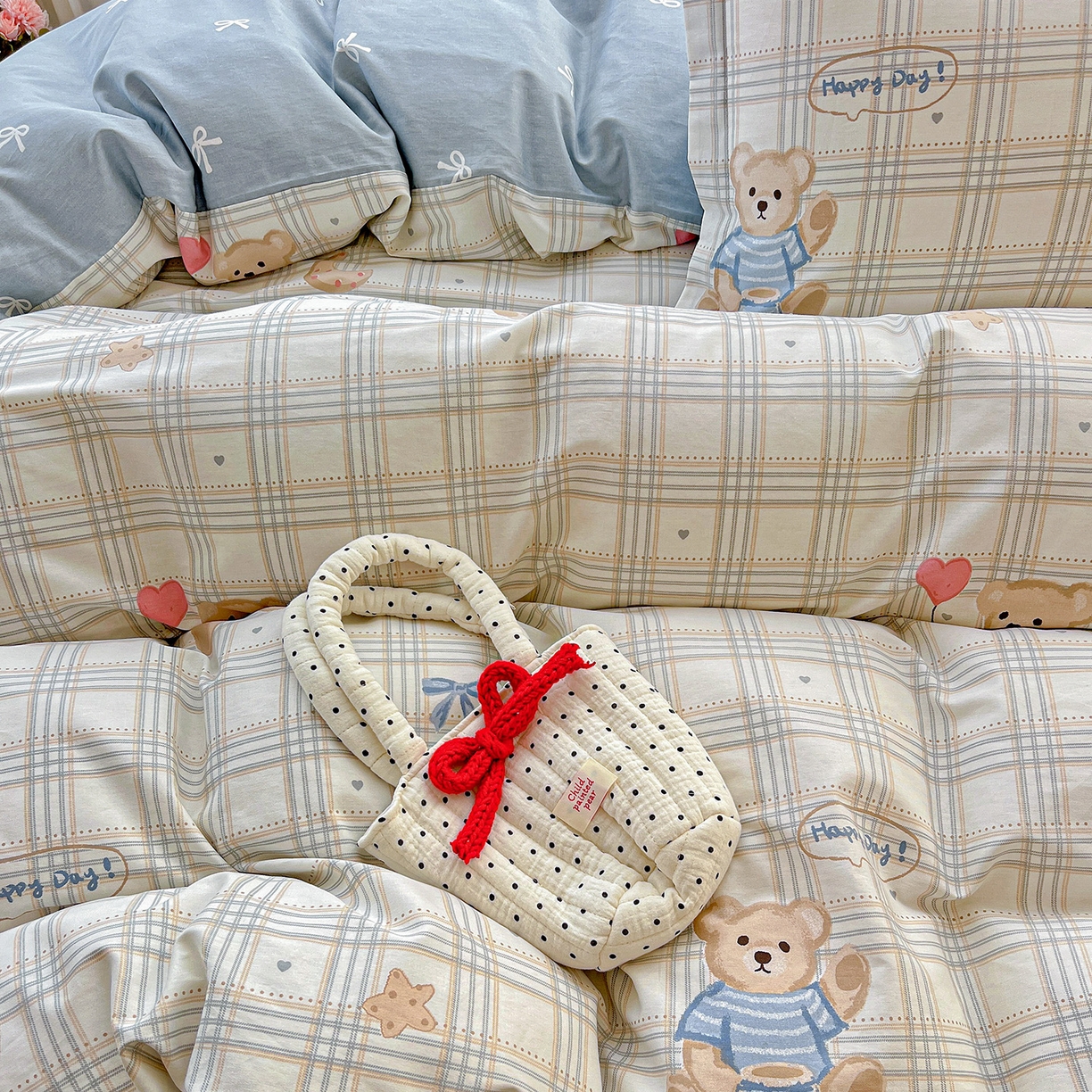 91家纺网 家纺一手货源 找家纺 依庭 2025春夏新款12868全棉纯棉印花卡通系列单被套 被套单件 浮云初梦