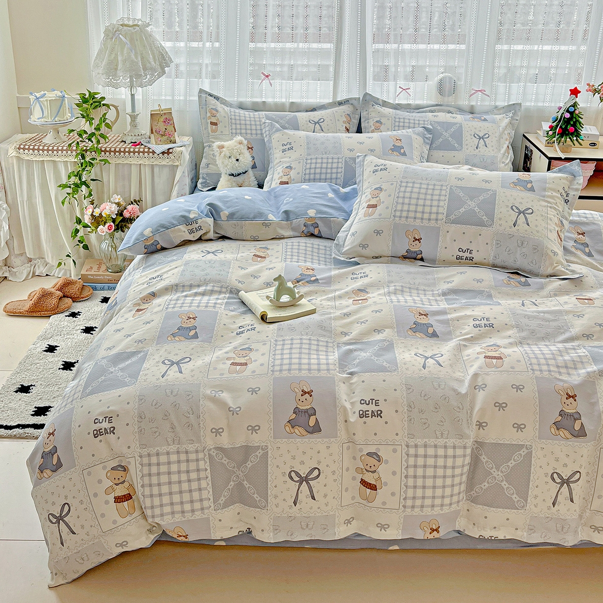 91家纺网 家纺一手货源 找家纺 依庭 2025春夏新款12868全棉纯棉印花卡通系列单被套 被套单件 海浪摇篮