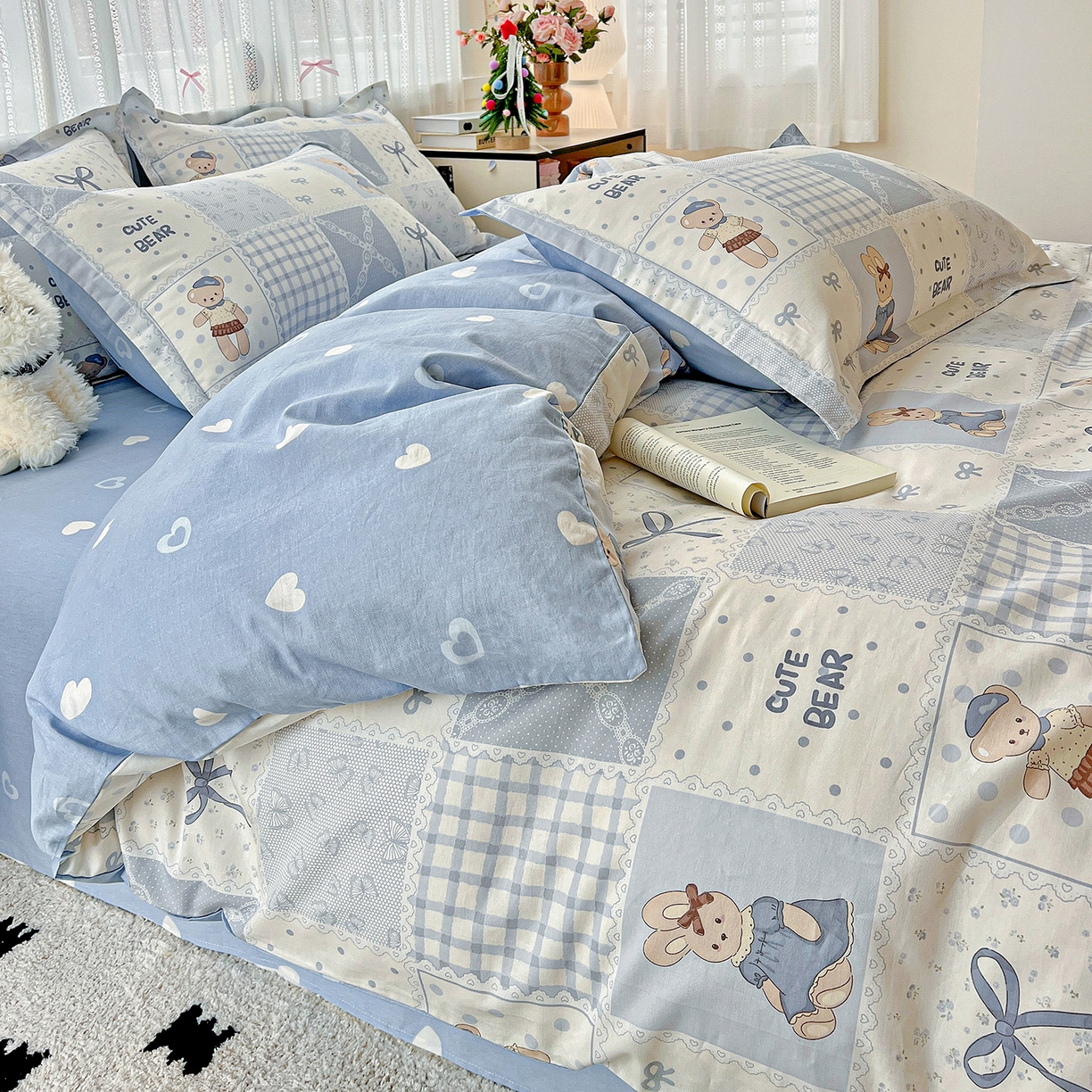 91家纺网 家纺一手货源 找家纺 依庭 2025春夏新款12868全棉纯棉印花卡通系列单被套 被套单件 海浪摇篮