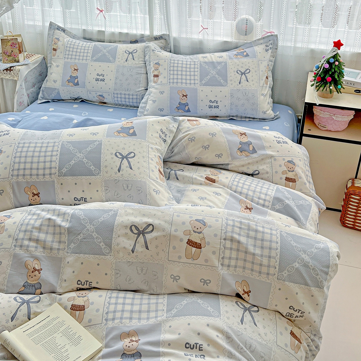 91家纺网 家纺一手货源 找家纺 依庭 2025春夏新款12868全棉纯棉印花卡通系列单被套 被套单件 海浪摇篮