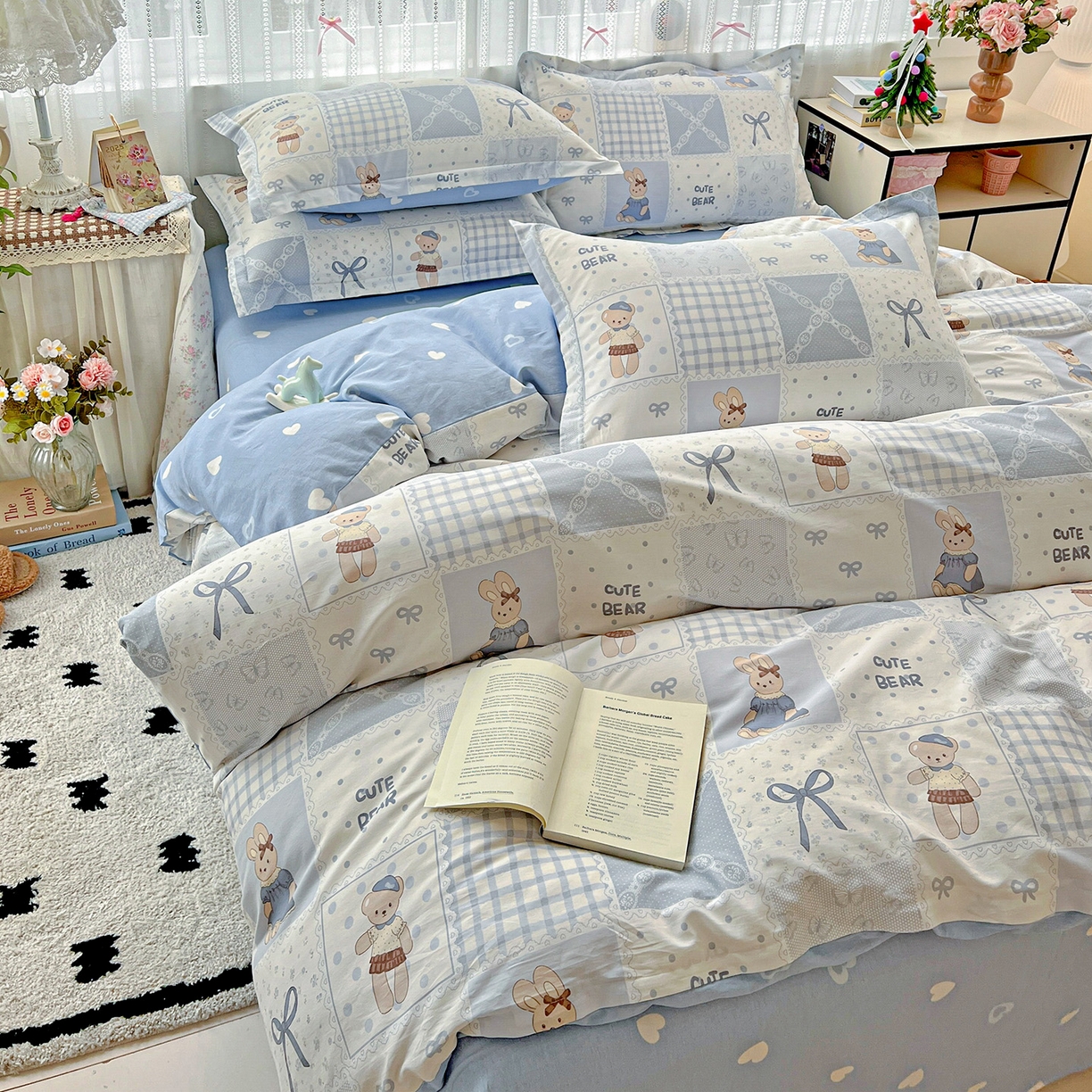 91家纺网 家纺一手货源 找家纺 依庭 2025春夏新款12868全棉纯棉印花卡通系列单被套 被套单件 海浪摇篮