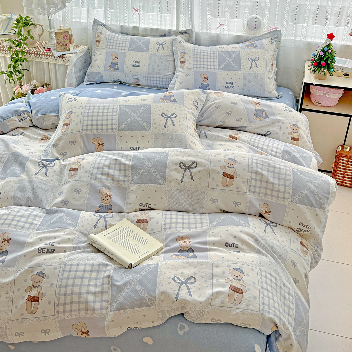 91家纺网 家纺一手货源 找家纺 依庭 2025春夏新款12868全棉纯棉印花卡通系列单被套 被套单件 海浪摇篮