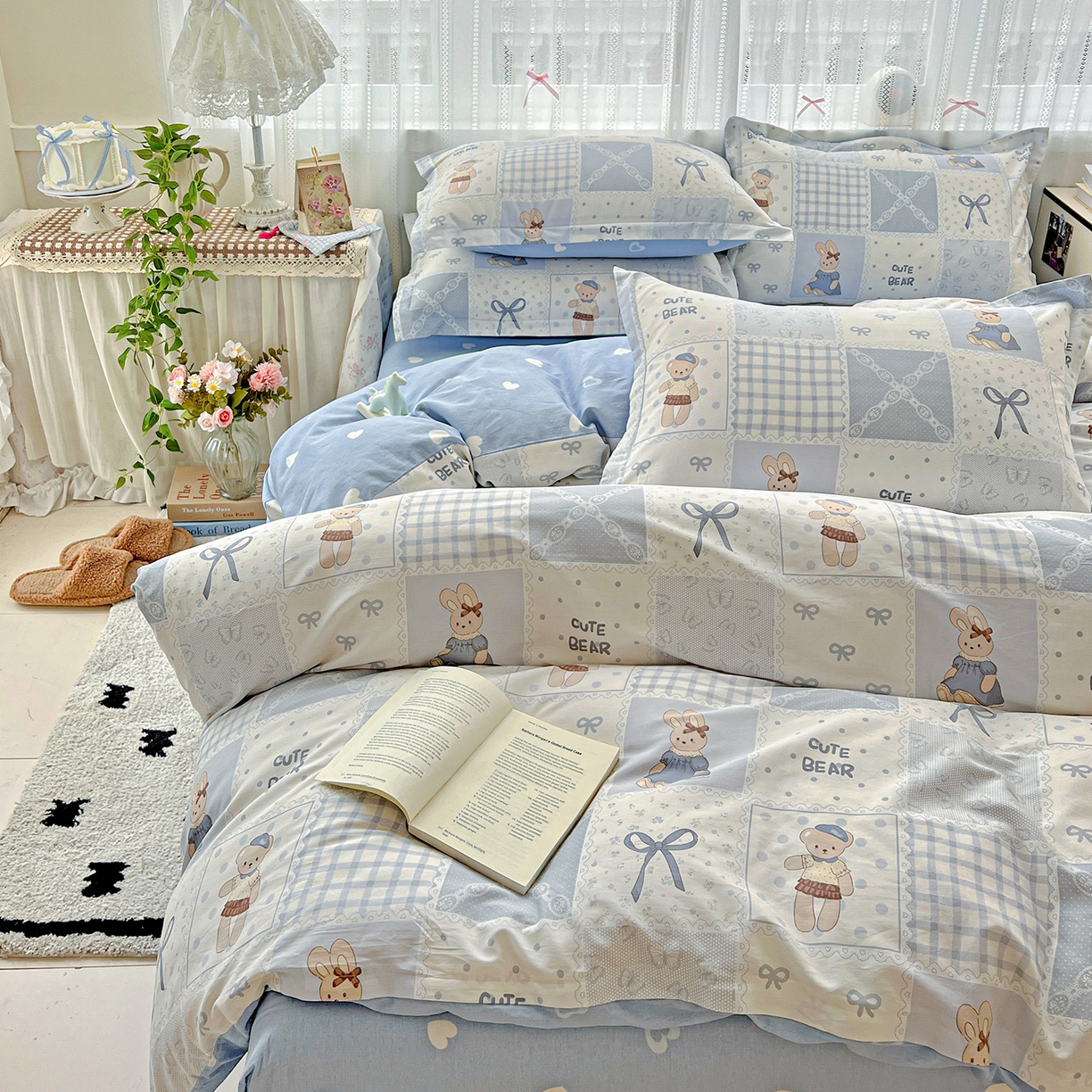 91家纺网 家纺一手货源 找家纺 依庭 2025春夏新款12868全棉纯棉印花卡通系列单被套 被套单件 海浪摇篮