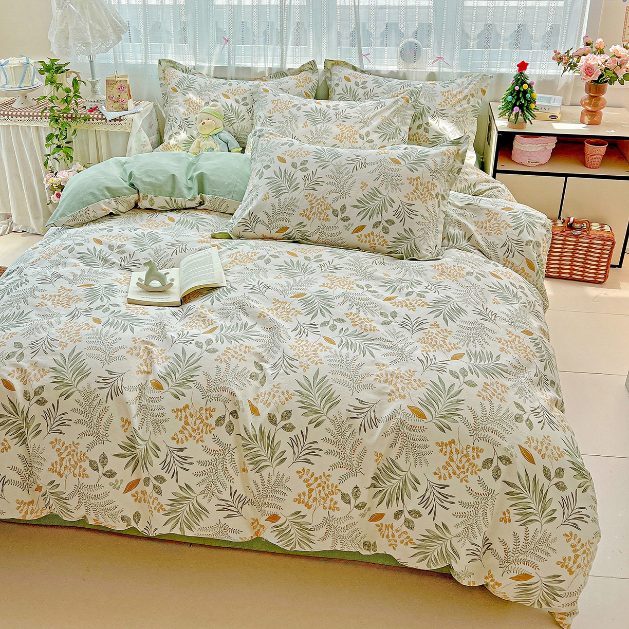 91家纺网 家纺一手货源 找家纺 依庭 2025春夏新款12868全棉纯棉印花卡通系列单被套 被套单件 弹唱小象