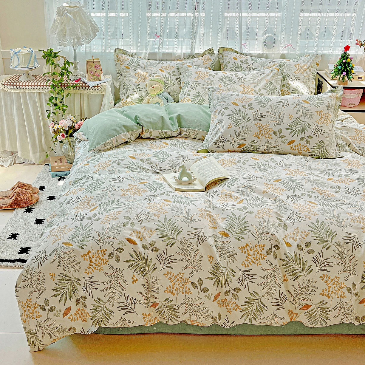 91家纺网 家纺一手货源 找家纺 依庭 2025春夏新款12868全棉纯棉印花卡通系列单被套 被套单件 弹唱小象