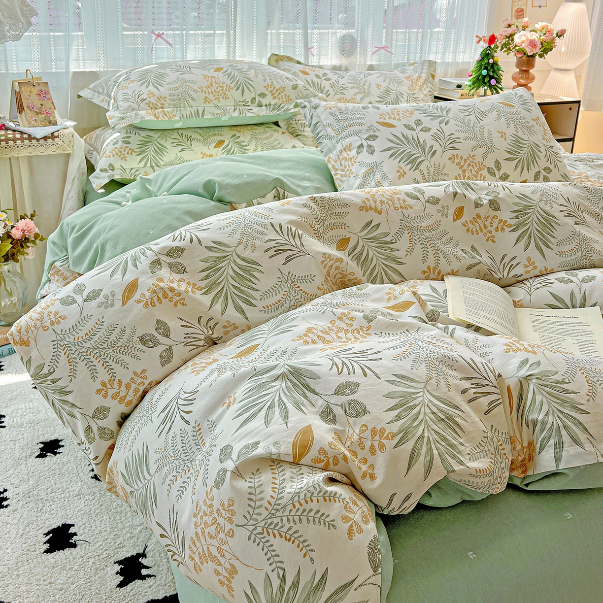 91家纺网 家纺一手货源 找家纺 依庭 2025春夏新款12868全棉纯棉印花卡通系列单被套 被套单件 弹唱小象