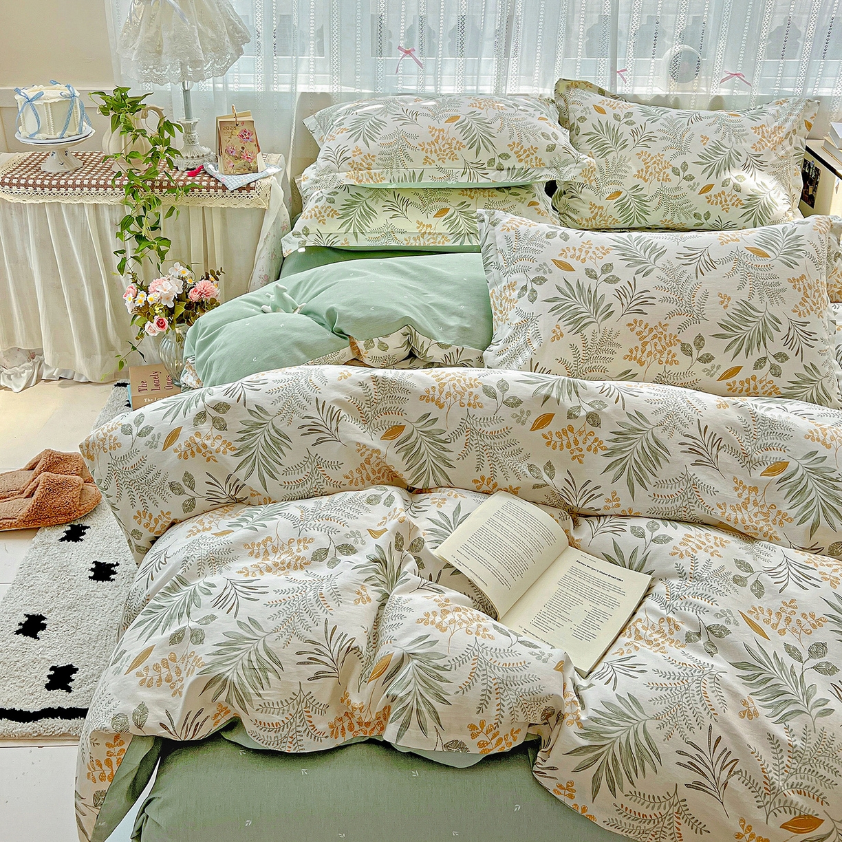 91家纺网 家纺一手货源 找家纺 依庭 2025春夏新款12868全棉纯棉印花卡通系列单被套 被套单件 弹唱小象