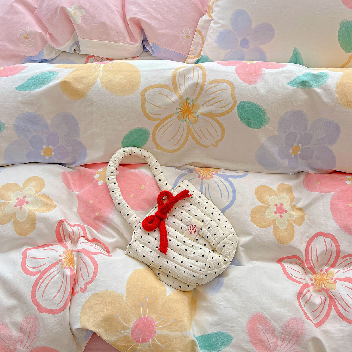 91家纺网 家纺一手货源 找家纺 依庭 2025春夏新款12868全棉纯棉印花卡通系列单被套 被套单件 花语情怀