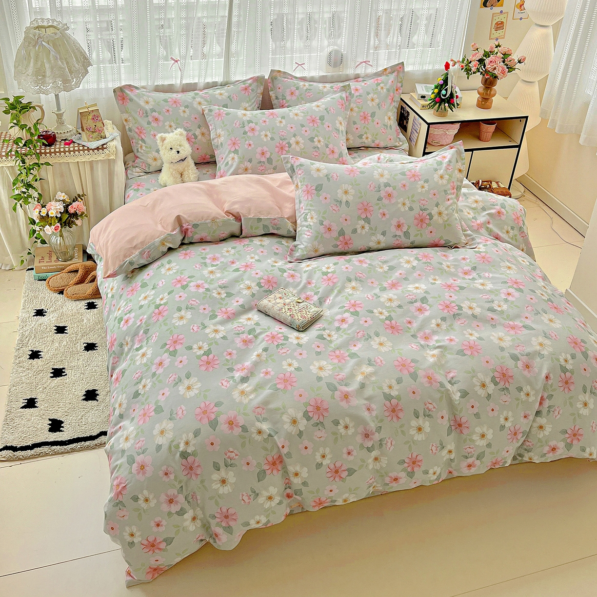 91家纺网 家纺一手货源 找家纺 依庭 2025春夏新款12868全棉纯棉印花卡通系列单被套 被套单件 江南小调