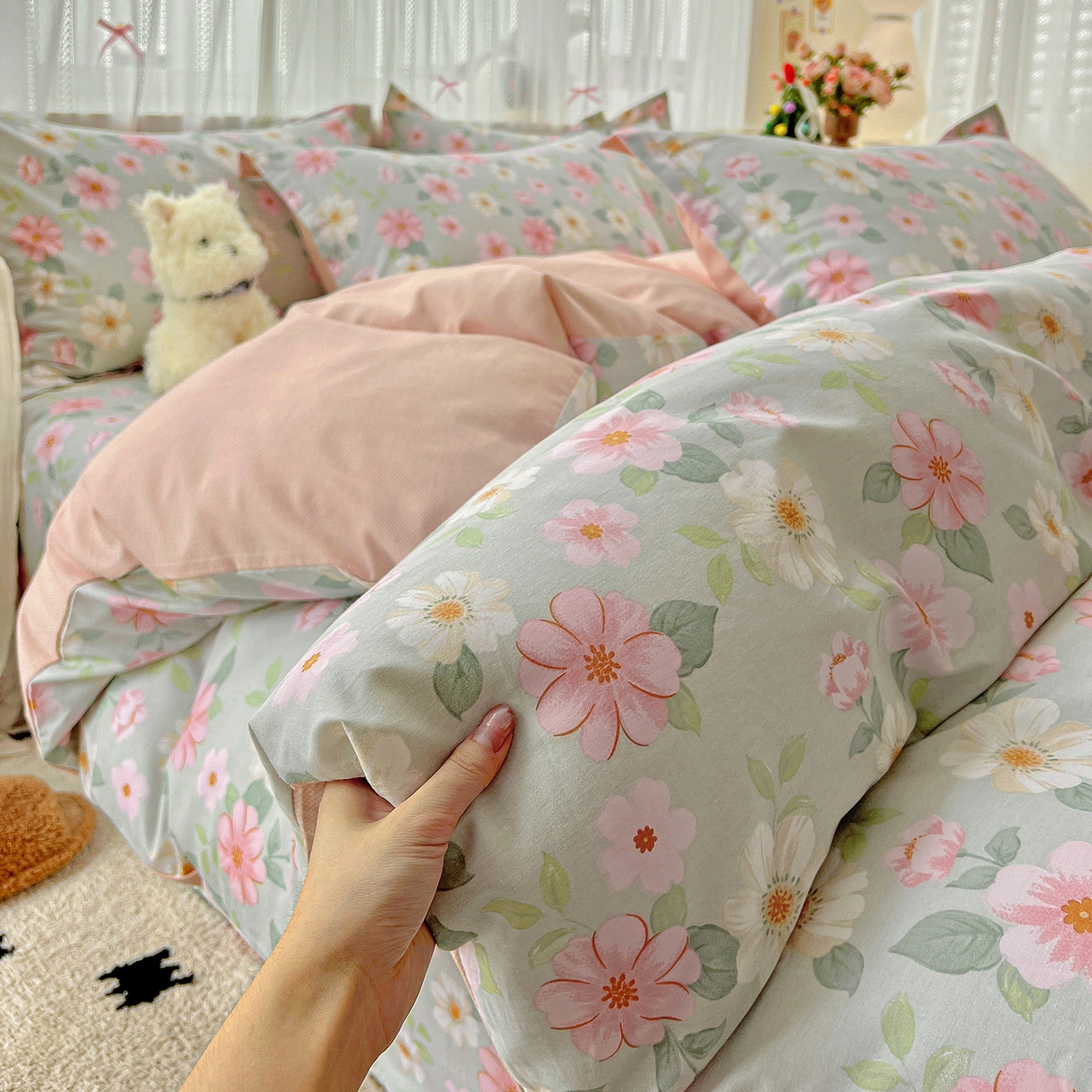 91家纺网 家纺一手货源 找家纺 依庭 2025春夏新款12868全棉纯棉印花卡通系列单被套 被套单件 江南小调