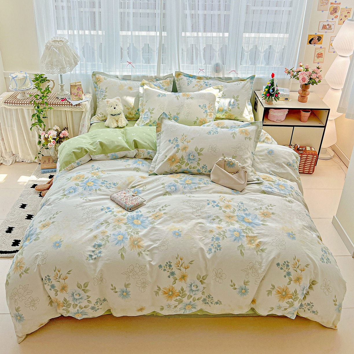 91家纺网 家纺一手货源 找家纺 依庭 2025春夏新款12868全棉纯棉印花卡通系列单被套 被套单件 青禾