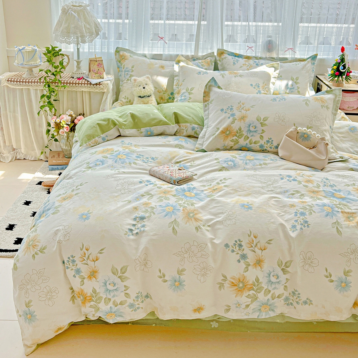 91家纺网 家纺一手货源 找家纺 依庭 2025春夏新款12868全棉纯棉印花卡通系列单被套 被套单件 青禾