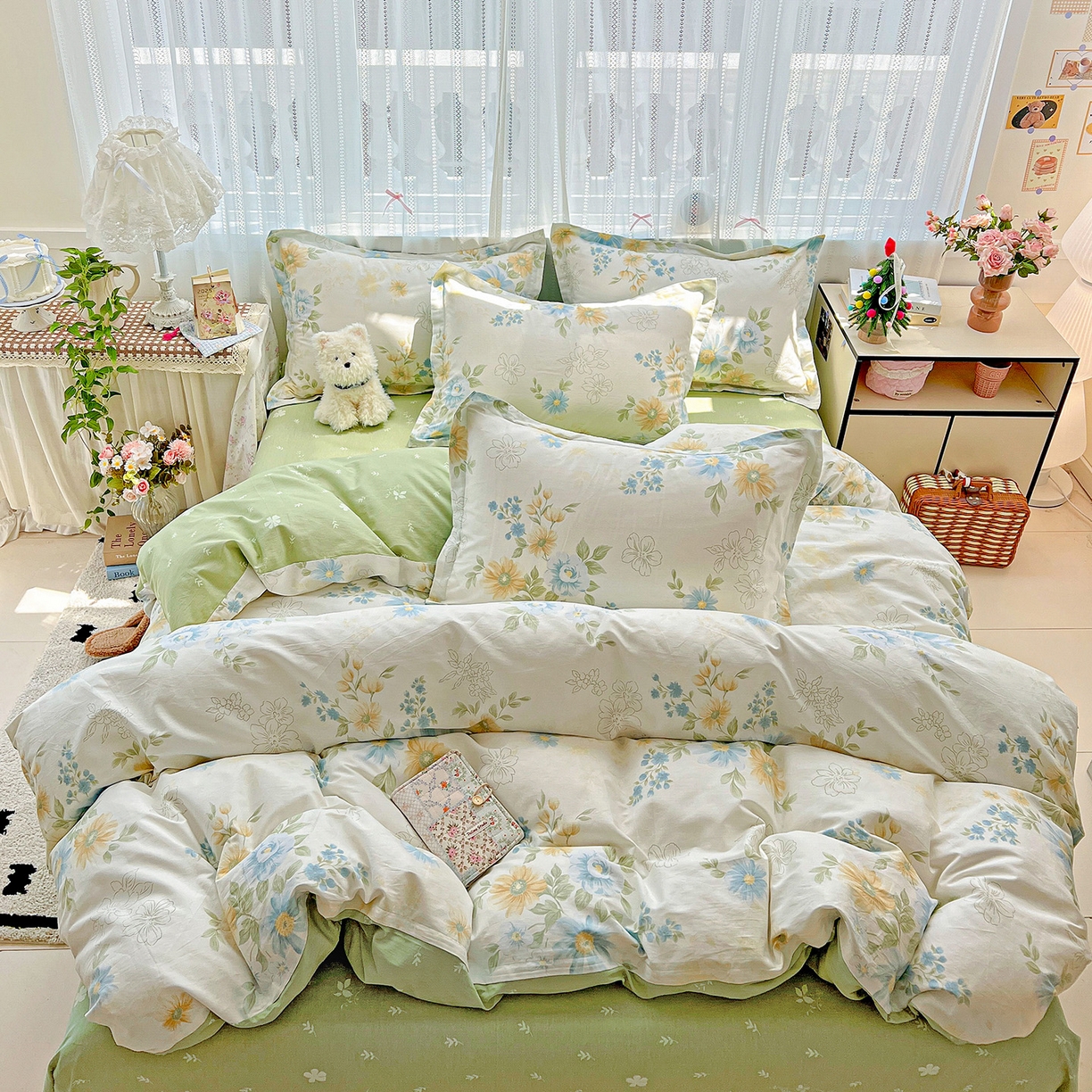 91家纺网 家纺一手货源 找家纺 依庭 2025春夏新款12868全棉纯棉印花卡通系列单被套 被套单件 青禾