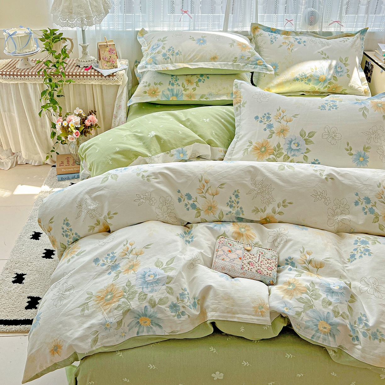 91家纺网 家纺一手货源 找家纺 依庭 2025春夏新款12868全棉纯棉印花卡通系列单被套 被套单件 青禾