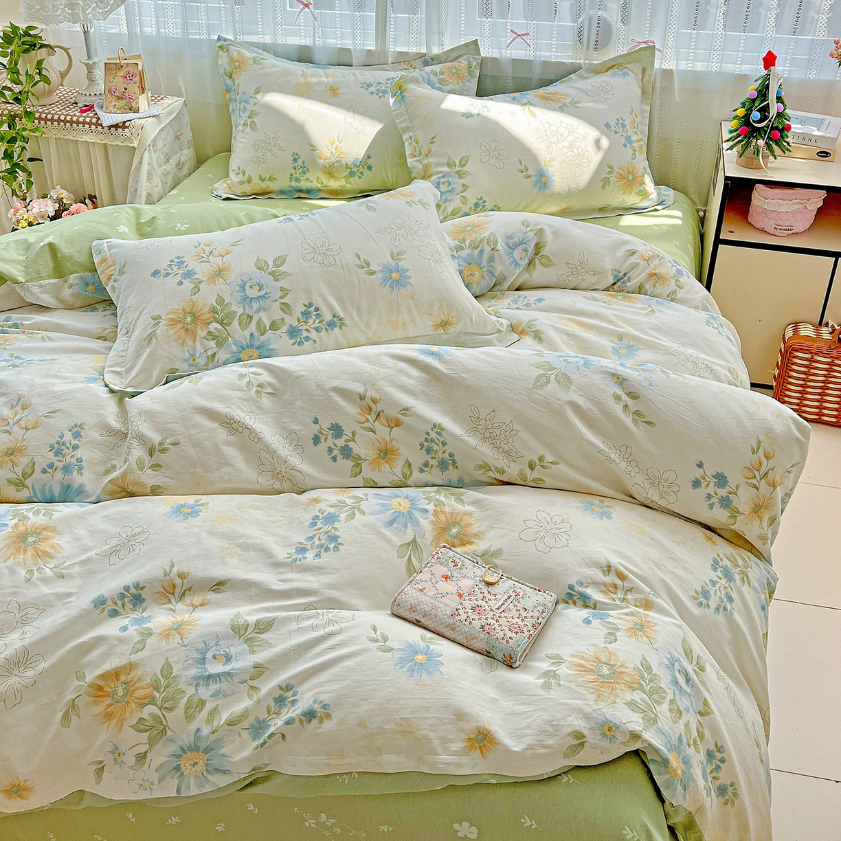 91家纺网 家纺一手货源 找家纺 依庭 2025春夏新款12868全棉纯棉印花卡通系列单被套 被套单件 青禾