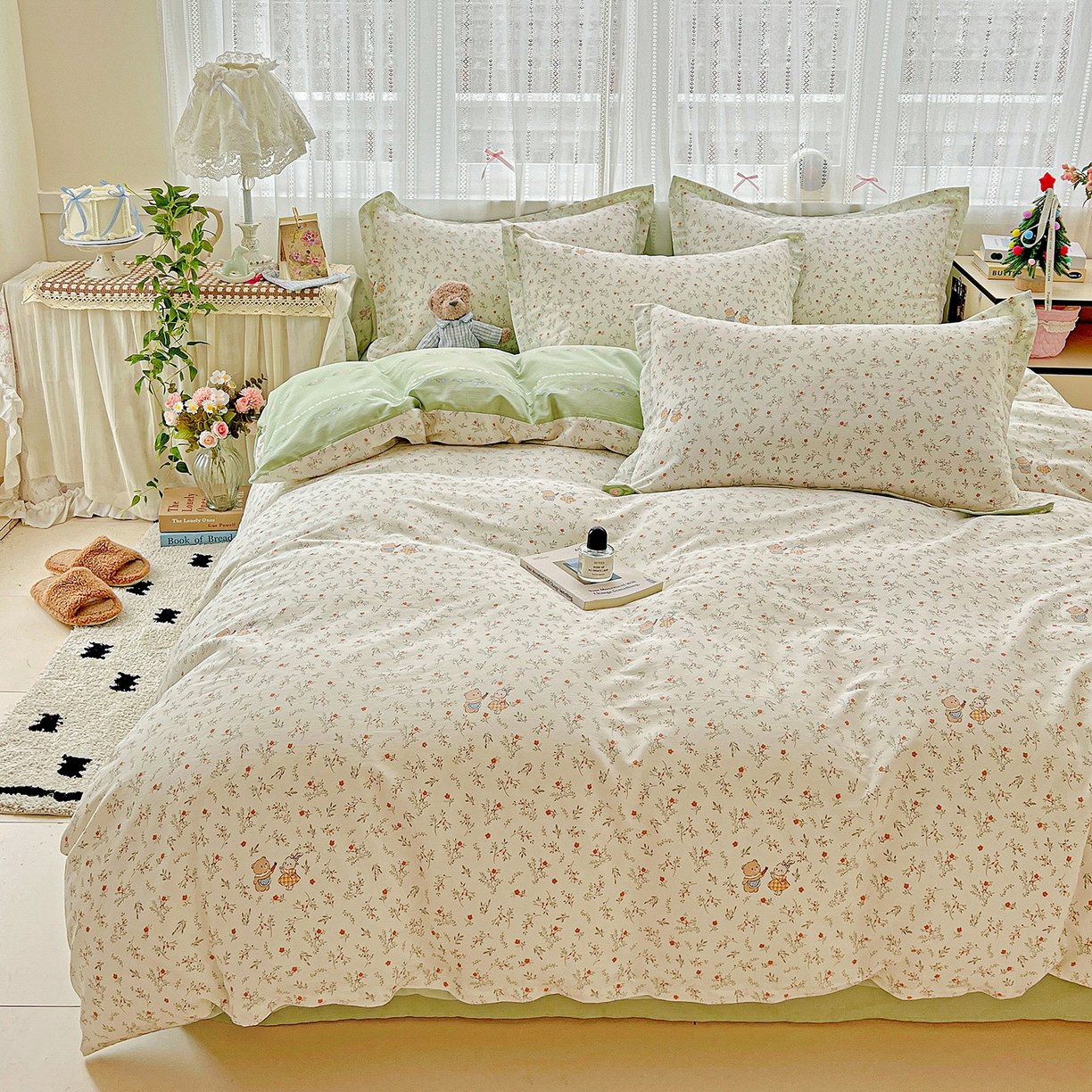 91家纺网 家纺一手货源 找家纺 依庭 2025春夏新款12868全棉纯棉印花卡通系列单被套 被套单件 糖果影院