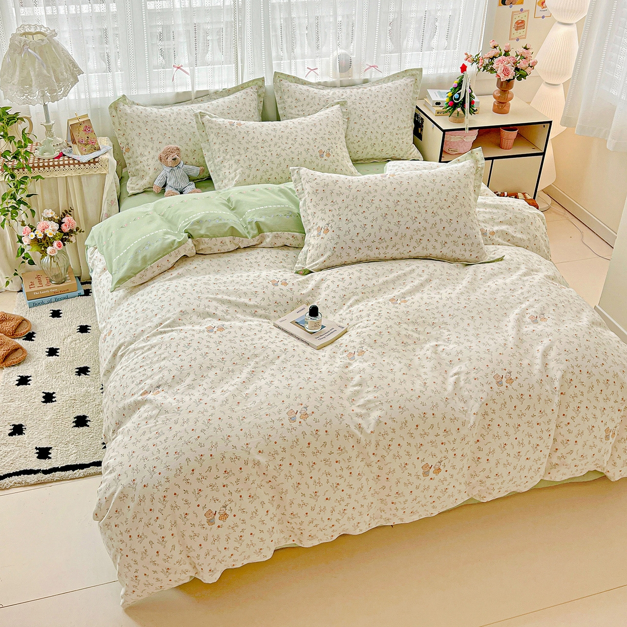 91家纺网 家纺一手货源 找家纺 依庭 2025春夏新款12868全棉纯棉印花卡通系列单被套 被套单件 糖果影院