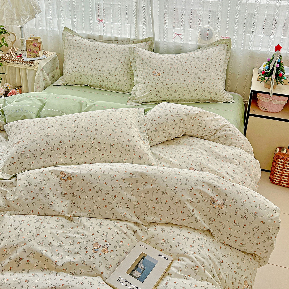 91家纺网 家纺一手货源 找家纺 依庭 2025春夏新款12868全棉纯棉印花卡通系列单被套 被套单件 糖果影院