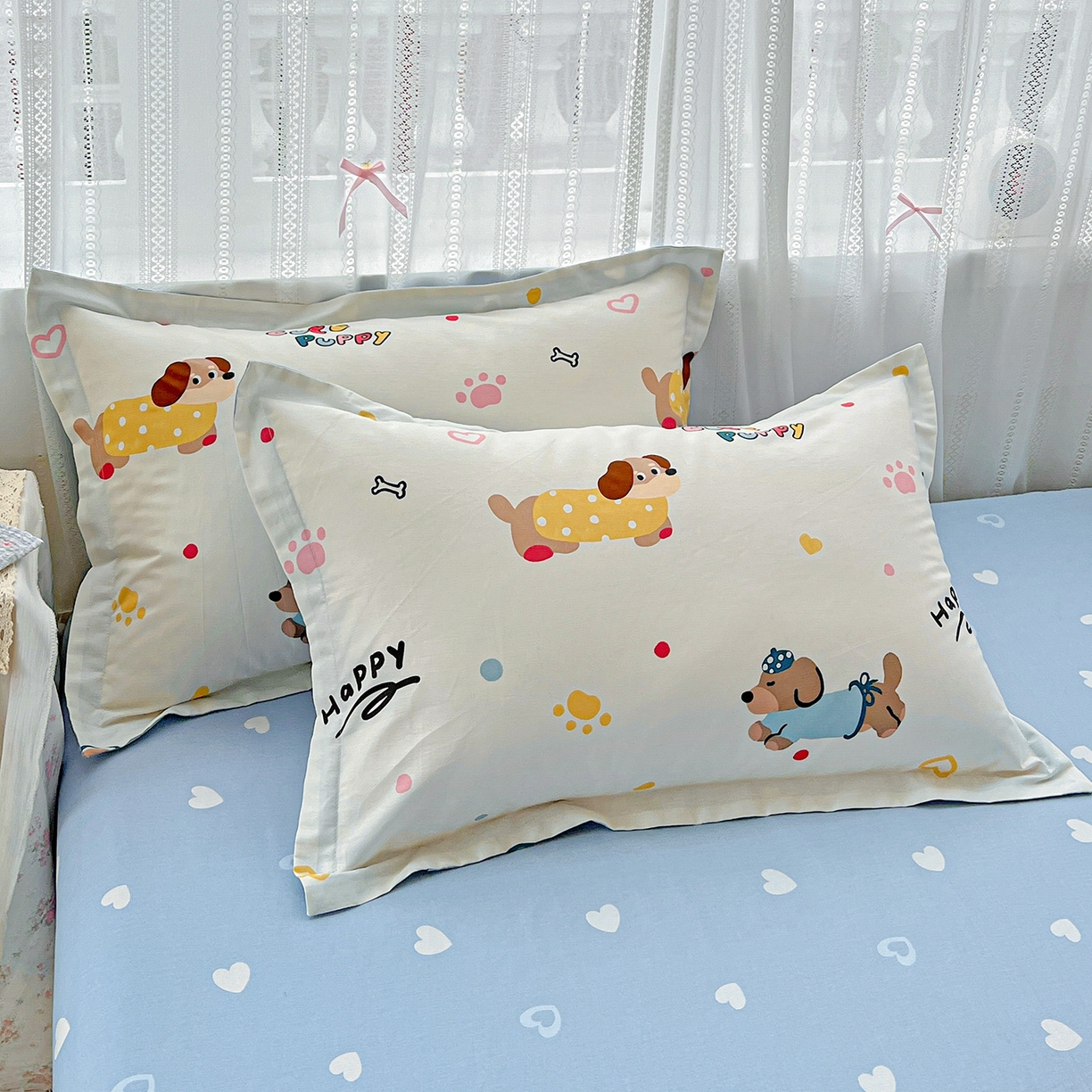 91家纺网 家纺一手货源 找家纺 依庭 2025春夏新款12868全棉纯棉印花卡通系列单被套 被套单件 童趣蜜歌