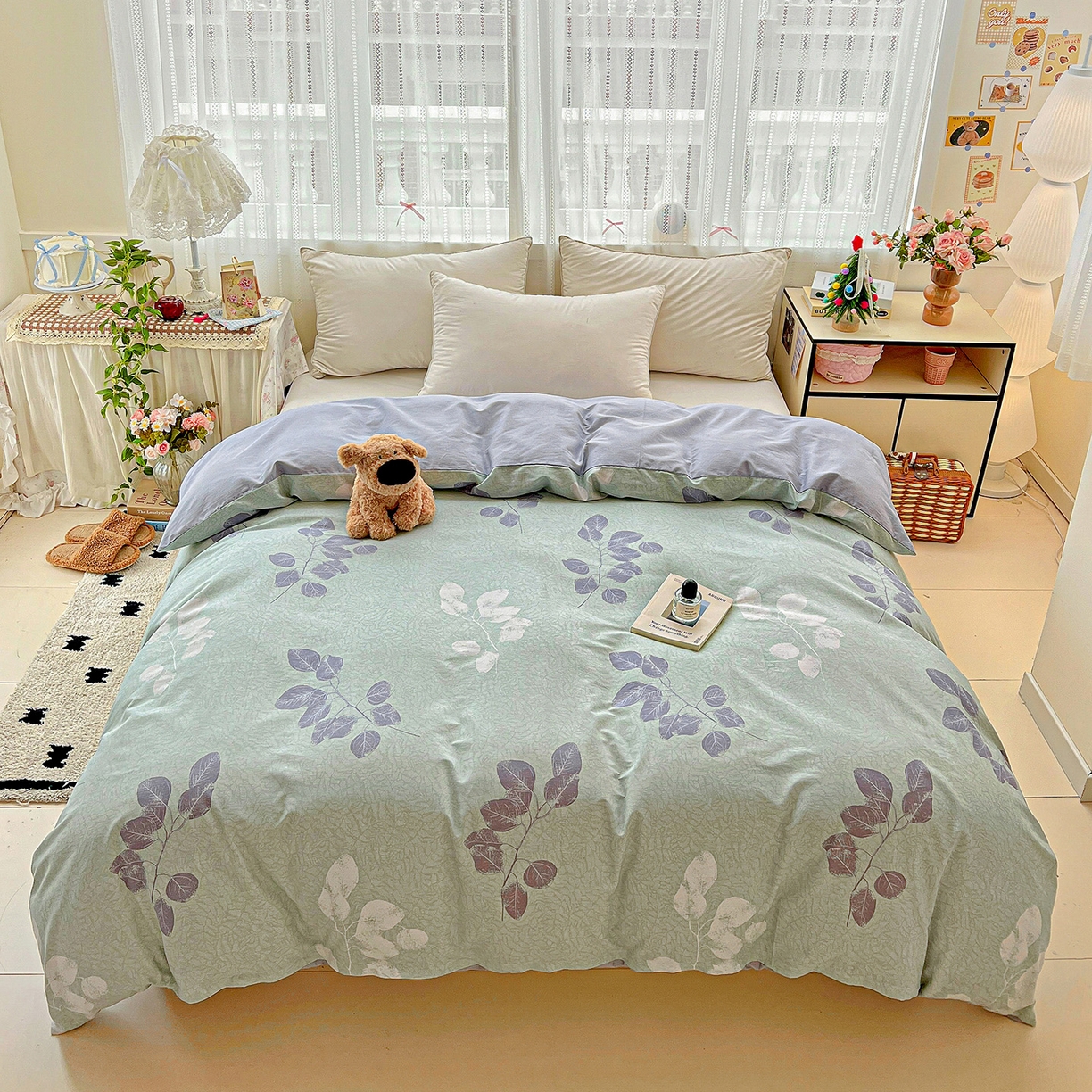 91家纺网 家纺一手货源 找家纺 依庭 2025春夏新款12868全棉纯棉印花卡通系列单被套 被套单件 童趣蜜歌