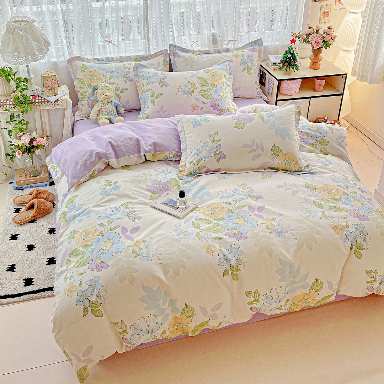 91家纺网 家纺一手货源 找家纺 依庭 2025春夏新款12868全棉纯棉印花卡通系列单被套 被套单件 柴犬日出