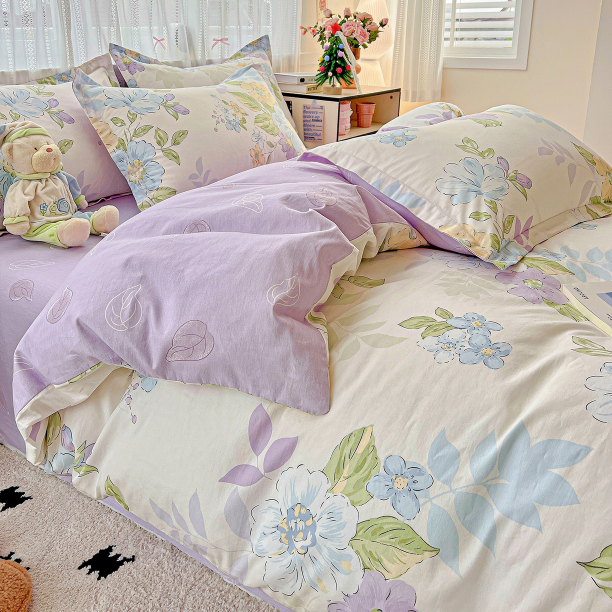 91家纺网 家纺一手货源 找家纺 依庭 2025春夏新款12868全棉纯棉印花卡通系列单被套 被套单件 柴犬日出