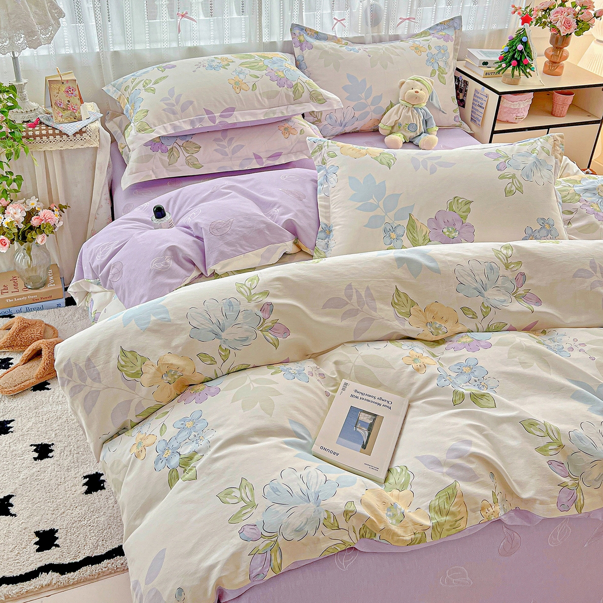 91家纺网 家纺一手货源 找家纺 依庭 2025春夏新款12868全棉纯棉印花卡通系列单被套 被套单件 柴犬日出