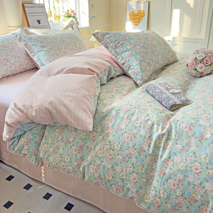 91家纺网 家纺一手货源 找家纺 依庭 2025春夏新款12868全棉纯棉印花卡通系列单被套 被套单件 小熊慕斯