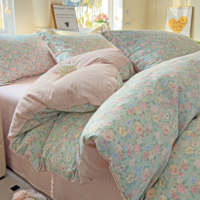 91家纺网 家纺一手货源 找家纺 依庭 2025春夏新款12868全棉纯棉印花卡通系列单被套 被套单件 小熊慕斯