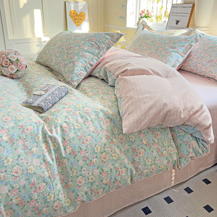 91家纺网 家纺一手货源 找家纺 依庭 2025春夏新款12868全棉纯棉印花卡通系列单被套 被套单件 小熊慕斯