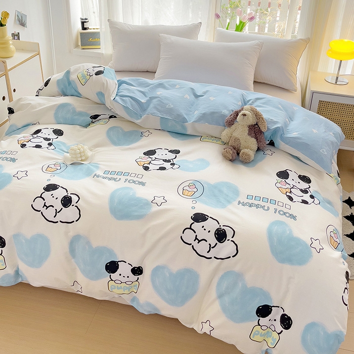 91家纺网 家纺一手货源 找家纺 依庭 2025春夏新款12868全棉纯棉印花卡通系列单被套 被套单件 小熊慕斯