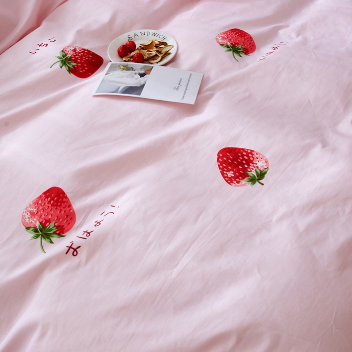 91家纺网 家纺一手货源 找家纺 依庭 2025春夏新款12868全棉纯棉印花卡通系列单被套 被套单件 熊熊奶冻