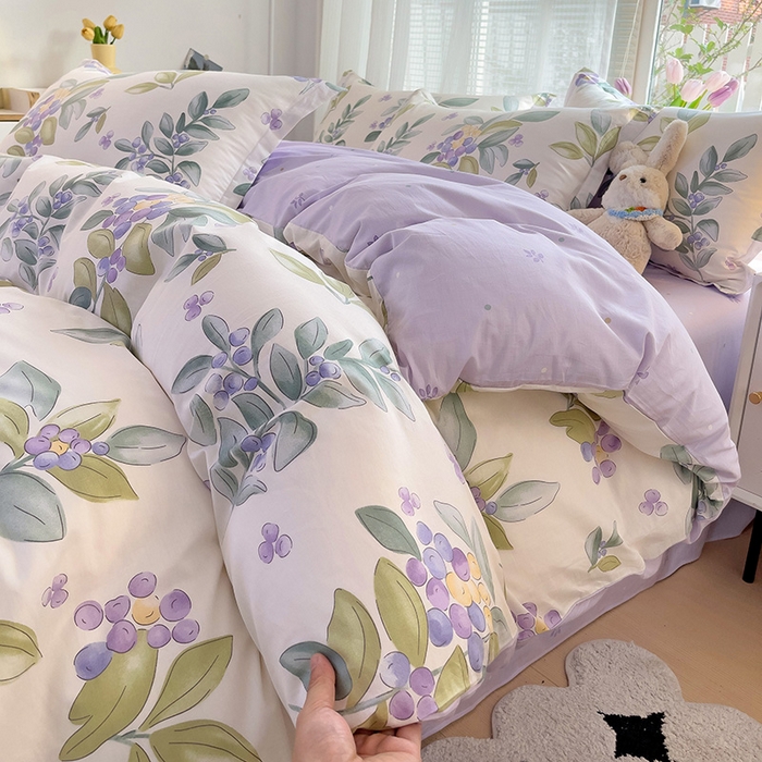 91家纺网 家纺一手货源 找家纺 依庭 2025春夏新款12868全棉纯棉印花卡通系列单被套 被套单件 小熊慕斯