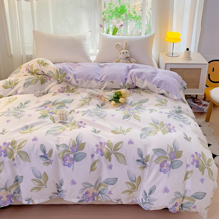 91家纺网 家纺一手货源 找家纺 依庭 2025春夏新款12868全棉纯棉印花卡通系列单被套 被套单件 小熊慕斯