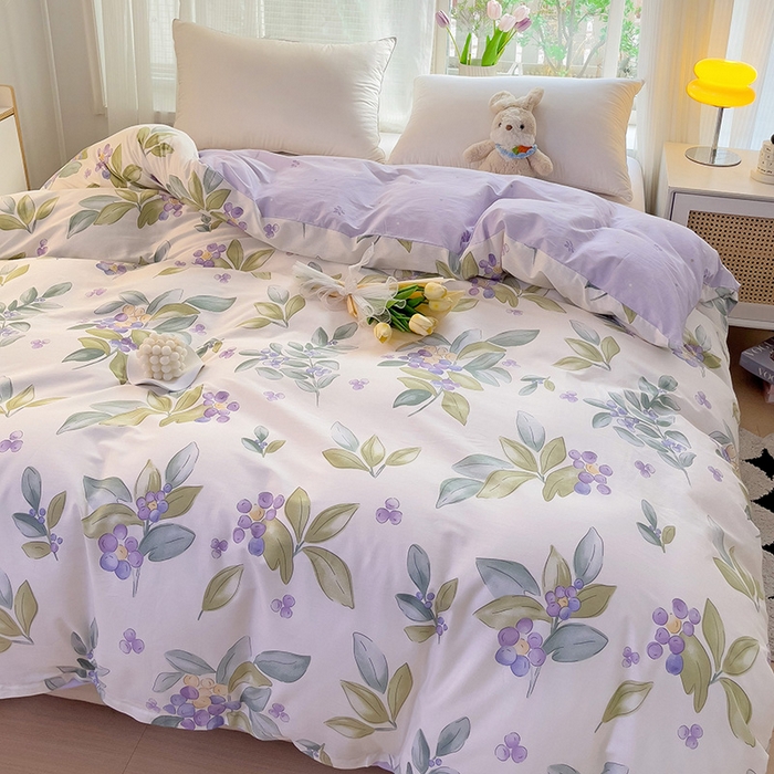 91家纺网 家纺一手货源 找家纺 依庭 2025春夏新款12868全棉纯棉印花卡通系列单被套 被套单件 小熊慕斯