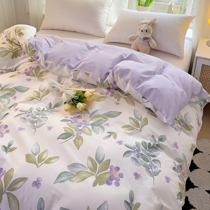 91家纺网 家纺一手货源 找家纺 依庭 2025春夏新款12868全棉纯棉印花卡通系列单被套 被套单件 小熊慕斯