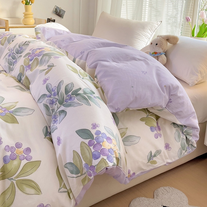 91家纺网 家纺一手货源 找家纺 依庭 2025春夏新款12868全棉纯棉印花卡通系列单被套 被套单件 小熊慕斯