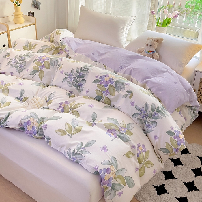 91家纺网 家纺一手货源 找家纺 依庭 2025春夏新款12868全棉纯棉印花卡通系列单被套 被套单件 小熊慕斯