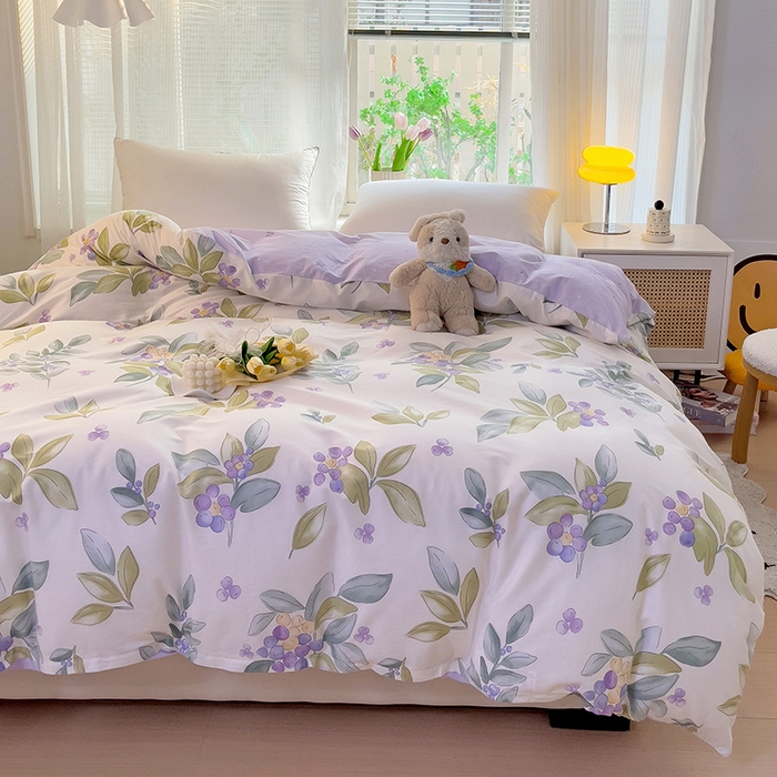 91家纺网 家纺一手货源 找家纺 依庭 2025春夏新款12868全棉纯棉印花卡通系列单被套 被套单件 小熊慕斯