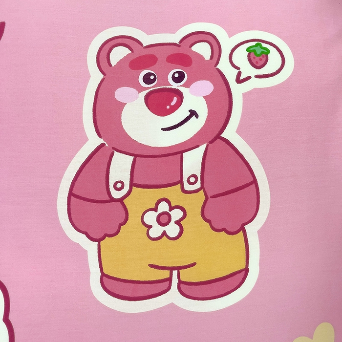 91家纺网 家纺一手货源 找家纺 依庭 2025春夏新款12868全棉纯棉印花卡通系列单被套 被套单件 小熊慕斯