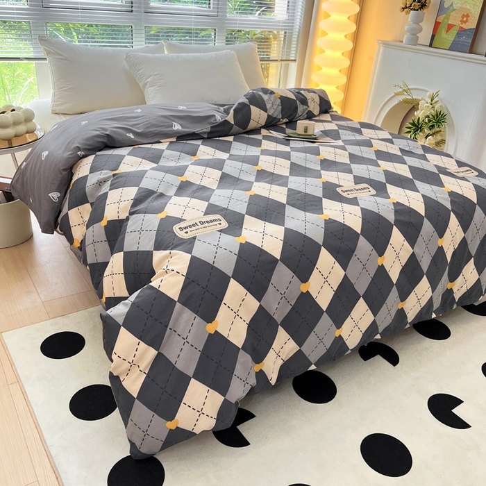 91家纺网 家纺一手货源 找家纺 依庭 2025春夏新款12868全棉纯棉印花卡通系列单被套 被套单件 浮云初梦