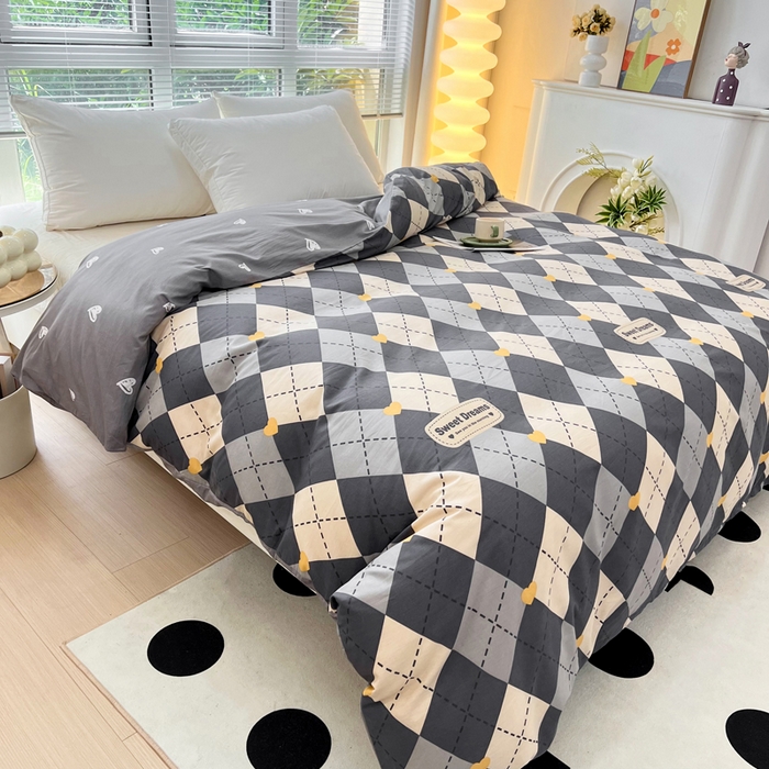 91家纺网 家纺一手货源 找家纺 依庭 2025春夏新款12868全棉纯棉印花卡通系列单被套 被套单件 浮云初梦