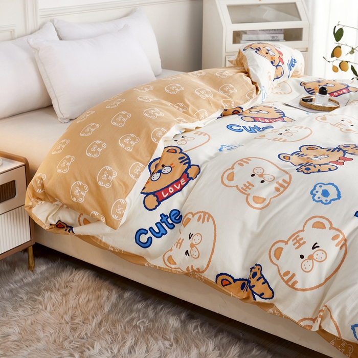 91家纺网 家纺一手货源 找家纺 依庭 2025春夏新款12868全棉纯棉印花卡通系列单被套 被套单件 浮云初梦