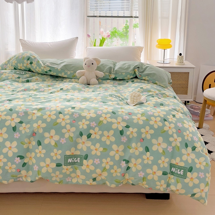 91家纺网 家纺一手货源 找家纺 依庭 2025春夏新款12868全棉纯棉印花卡通系列单被套 被套单件 浮云初梦