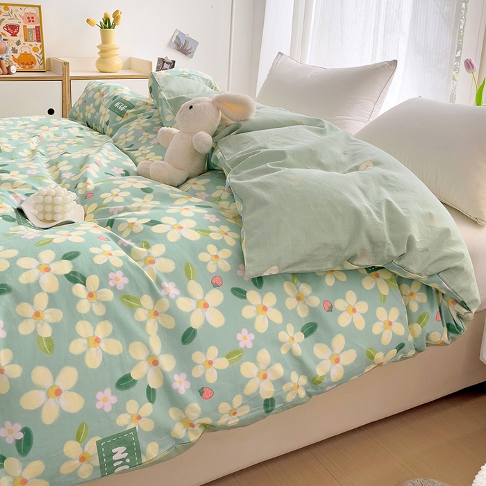 91家纺网 家纺一手货源 找家纺 依庭 2025春夏新款12868全棉纯棉印花卡通系列单被套 被套单件 浮云初梦