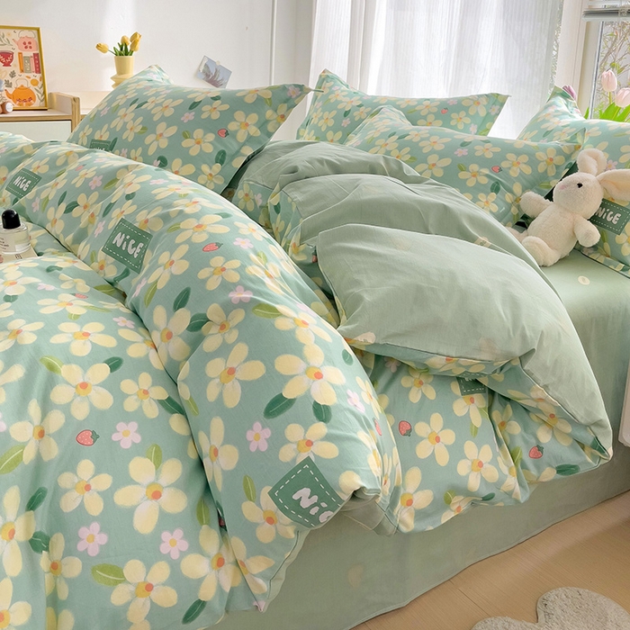 91家纺网 家纺一手货源 找家纺 依庭 2025春夏新款12868全棉纯棉印花卡通系列单被套 被套单件 浮云初梦